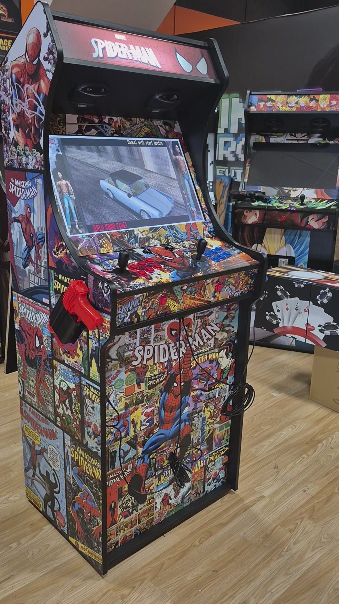maquina arcade spiderman con pistolas y pack 40000 juegos ps3 y pistolas